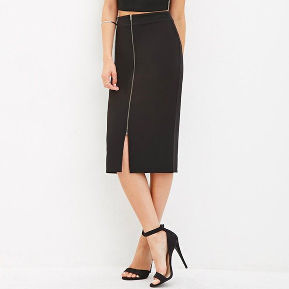 FOREVER 21 Zipper Front Pencil Skirt - Picture 1 of 7